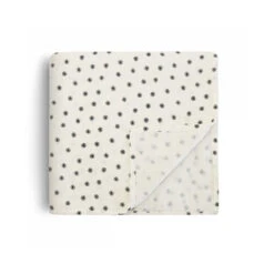 Mushie Organic Swaddle Black Daisy