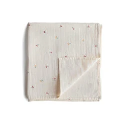 Mushie Organic Swaddle Cherries