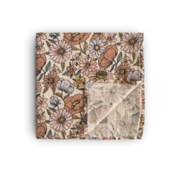 Mushie Organic Swaddle Retro Flowers