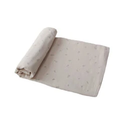 Mushie Organic Swaddle Rocket Ship