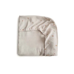 Mushie Spannbezug Krippe Musselin Rainbow