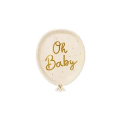 PartyDeco Pappteller "Oh Baby" 6 Stk